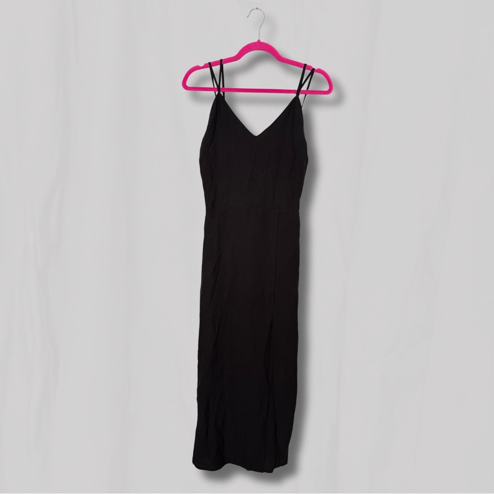 Elegance Defined! YSE Paris Black Tencel Double-
Strap Slip Dress | S/6